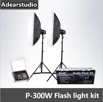 Menik Fotografie Foto Video Studio 300W Strobe Flash de Lumină Softbox Kit de Iluminat de Studio Blitz/Flash cu Soft Difuzor NO00DC