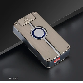 2017 NOU Inteligente USB Arc Bricheta Dual Foc de Amprente Încărcarea prin Inducție Metal WindProof Nu Gaz Fumător de Țigări Cadou