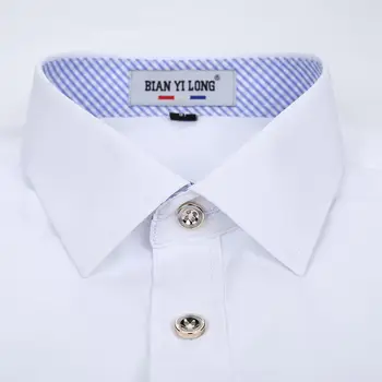 BIANYILONG Brand Franța Buton Formale Rochie, Tricouri cu Maneca Lunga Regular Croitorie Solid Tuxedo Bărbați Tricou de Culoare Solidă/cu Dungi