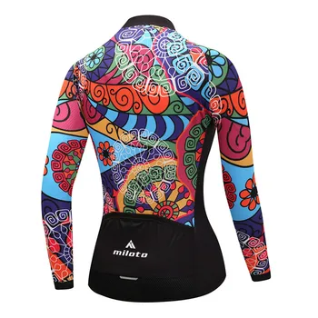Miloto Pro Echipa de Iarnă, Ciclism Jersey Femei de Curse Sport Biciclete Imbracaminte Thermal Fleece cu Maneci Lungi Windproof Biciclete MTB Jersey