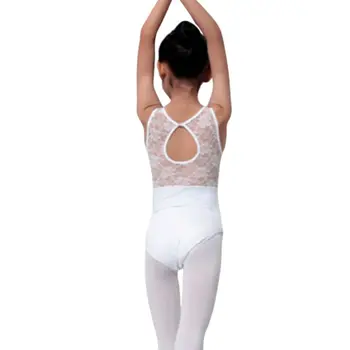Nou pentru Copii Fete Lycra Dantela Body Dans Tricou cu Spate Deschis de Balet Întinde Body pentru dans