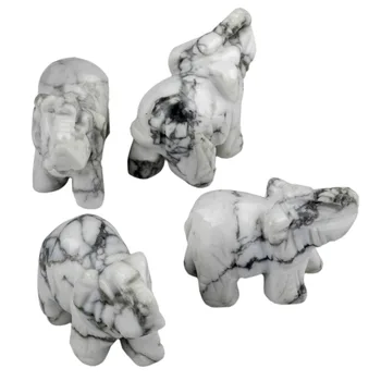 SUNYIK 1Lot (4) Bijuterie de Piatra Sculptate Guardian Elefant Buzunar Statuie de Piatră de Vindecare Figurina 1.5