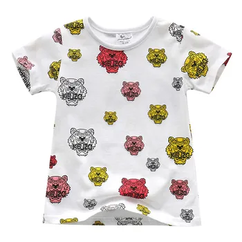 Sărituri de metri Fata Tricou 2017 Nou Copil de Vara Fete Albine Print cap de tigru Topuri Copii Copilul cu Maneci Scurte T-shirt brand Tees