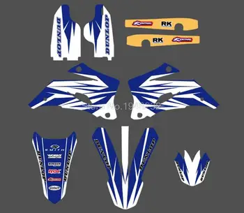 0186 Albastru&Alb Stil Nou ECHIPA de GRAFICĂ și MEDII DECALCOMANII AUTOCOLANTE Kituri se Potriveste Pentru Yamaha WR250F WR450F 2007 2008 2009 2010 2011