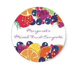 1.5 inch amestec de fructe de padure gem de conserve etichetă clasic rotund autocolant