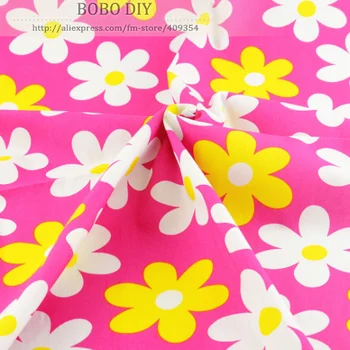 1 metru de flori roz Imprimat bumbac poplin material moda haine tesatura pentru rochie de îmbrăcăminte quilting si patchwork 145cm x 100cm