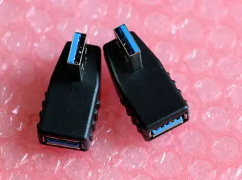 1 pereche 2 buc negru de Mare Viteză USB 3.0 de sex feminin la masculin dreapta + stânga unghi de 90 de grade conector adaptor pentru laptop, televiziune prin cablu etc.