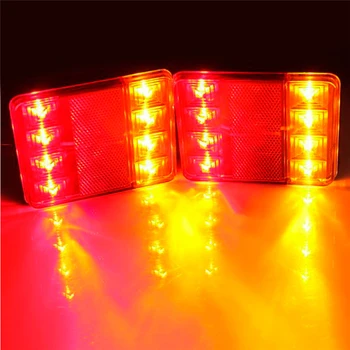 1 Pereche de LED-uri Impermeabil Camion Remorcă RULOTĂ Stop de Frână Coada de Lumină Lampă Indicatoare