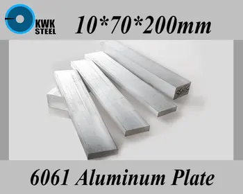 10*70*200 mm din Aliaj de Aluminiu 6061 Placa de Aluminiu Foaie de Material DIY Transport Gratuit