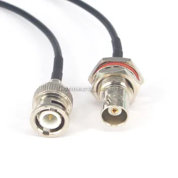 10 Bucati BNC Male la BNC Female Tablier O-inel Conector RF Coaxial Adaptor Cablu de Extensie 7.8 inch