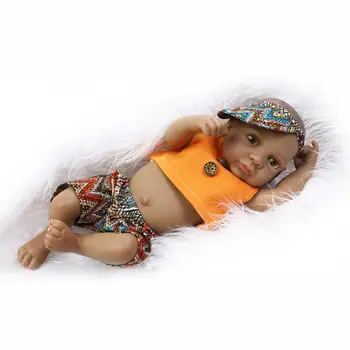 10 inch Afro-American Baby Doll Negru Fata Plina de Silicon Corp Bebe Renăscut Baby Dolls Etnice în Viață Păpuși Brinquedos Juguetes