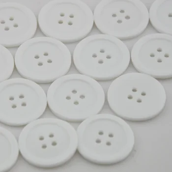 100 buc Alb Mare de Plastic Palton Butonul de cusut Pânză Aplici 25mm PH41