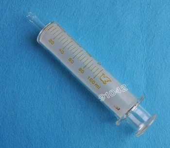 100 ML seringă de Sticlă injector prelevare de distribuire cu cerneală chimică medicină diametru Mare preumplute