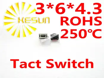 1000PCS BAIE 3X6X4.3MM Tactile Tact Buton Micro Comutator de Moment ROHS