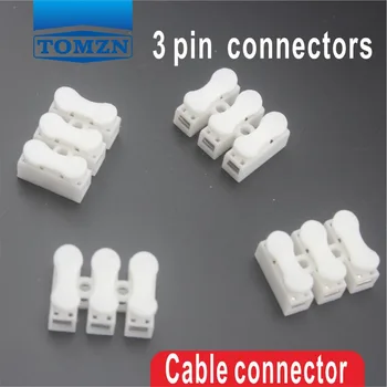 100buc 3 pin împinge rapid conector de cablu terminal Terminal Cabluri 10A 250V