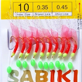 10buc 4# 6# 8# 10# 12# 14# 16# 18# Sabiki Rig Caracatiță Sabiki Creveți Sabiki Platforme Soft de pescuit, momeală moale nada cu cârlig de Pescuit