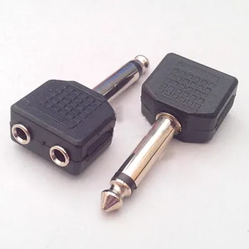 10buc Cablu Audio Conector Jack 6.35 mm Mono Plug cu Două Mici Core,6,35 mm Jack de sex Masculin pentru Jack de 3,5 mm de sex Feminin