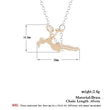 10buc/Lot Gimnastica Sport Pandantiv Colier Longo Lanț Manual Tiffan Bijuterii Pentru Femei Placate cu Argint Femme Homme Bijoux