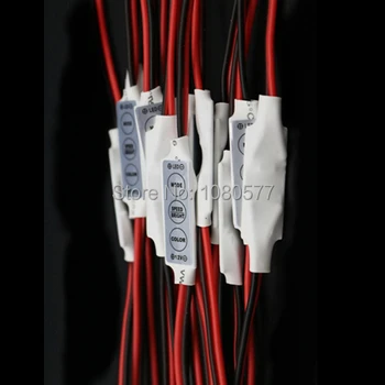 10buc/multe Benzi cu LED-uri Mini Controller-Cablu de 12V 12A 144W 3 Chei Pentru 3528 5050 Singur Comutator de Culoare Dimmer