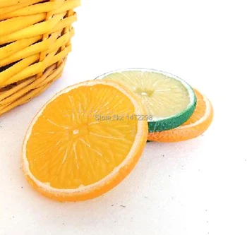 10buc Realiste Galben Fals Felie de Ananas Garnitura Artificiale Fructe Faux Alimente Decor transport gratuit 7cm