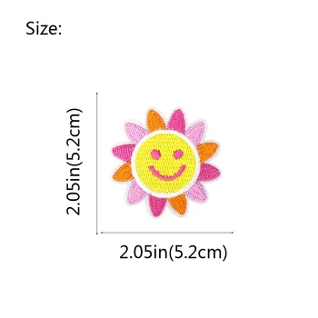 10BUC Zâmbet de Floarea Soarelui Patch-uri pentru Aplicatiile de Decorare Accesorii Consumabile Patch pentru Copil Îmbrăcăminte Fier de Transfer Aplicatiile de Patch-uri