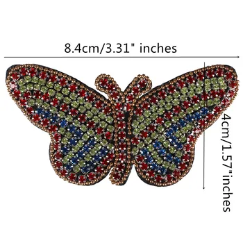10piece cu Margele de Cristal Multicolor Fluture Patch-uri Coase pe Insigne Îmbrăcăminte Decorate Aplicatiile de Margele Patch Consumabile de Cusut TH709