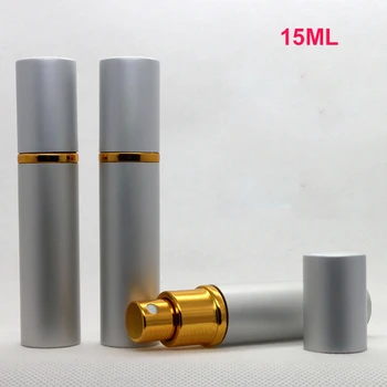 10Pieces/Lot Argint Clasic 15ml de Aluminiu de unică folosință Portabil Sticla de Parfum Cu Atomizor Goală de Parfum Cosmetice Caz Pentru Travle