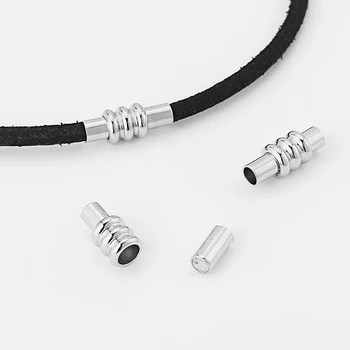 10Sets Argint Antic Magnetic End Incuietoare Bijuterii rezultate Pentru 4/6mm Rotund din Piele de Cablu