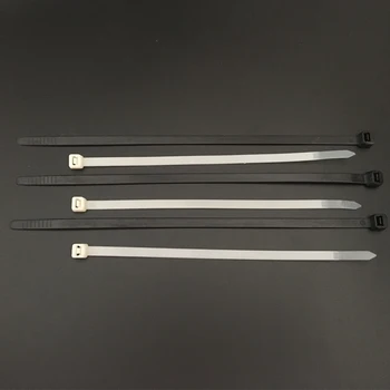 12*400mm 12x400mm (Latime 12mm) Alb Negru Rețea de Sârmă Șir de Auto-Blocare Nailon Curea din material Plastic Wrap Fixa Legăturile prin Cablu Cravată