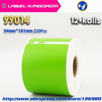 12 Role Dymo 99014 Culoare Verde Eticheta Generic 54mm*101mm 220Pcs Compatibil pentru LabelWriter 450Turbo Imprimanta Seiko SLP 440 450