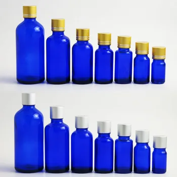 12 x albastru cobalt sticla de ulei esențial de sticla cu capac de aluminiu ulei esențial Recipiente de 100ml 50ml 1oz 2/3oz 1/2oz 1/3oz 1/6oz