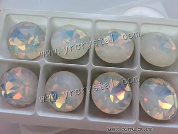 #1201white opal de lux piatra 8pcs/lot 27MM pointback coase pe rivoli Crystal Pentru a Face Bijuterii cu sau cu-n gheare