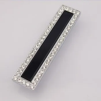 128mm de moda de lux diamant sticla mobilier modern manere negre de sticla sertar trage 5