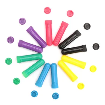 12buc/set Colorate de Plastic Gol Nazale, Aromoterapie Inhalatoare Tuburi Bastoane Cu Fitile Pentru Ulei Esential Nasului Nazale Container