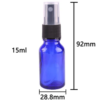12pcs 15ml Albastru Cobalt Sticla cu Pulverizator w/ Negru Ceață Fină Pulverizator de ulei esențial de sticle goale containere cosmetice