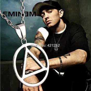 12pcs/lot Eminem cel Mai bun RAPPER din Oțel Titan Colier Pandantiv Pentru Alcoolicii Anonimi argint