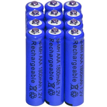 12x baterie AAA baterii NI-MH 1.2 V 1800mAh Albastru Vrac Nichel-Hidrură Reîncărcabilă