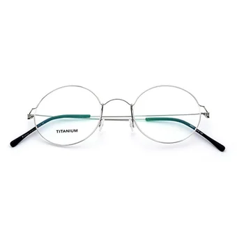-138 Ultra-ușoară, fără șuruburi de titan aliaj rotund retro ochelari cadru toți bărbații și toate femeile bine sideSpectacle cadru de sex feminin