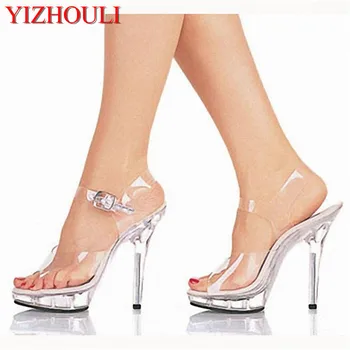 13cm pantofi cu toc înalt doamna platforma de cristal sandale preț scăzut pantofi de dans de 5 inch tocuri inalte sexy saboții de