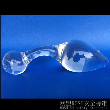14*4.5 cm nou stil de Cristal de sticla vibrator penis anal plug dop de fund analsex penis artificial analsex jucarii sexuale pentru barbati bile vaginale gay margele adult