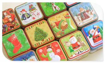 14 Stiluri De Crăciun Cadou Caseta Daneză Cadou De Crăciun Bomboane De Biscuiti Cutie De Ceai Caddy Relief Design