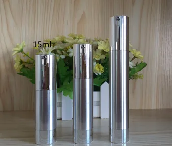 15ml mai subtire argintiu de forma airless sticla cu UV, pompa de argint și de jos,lotiune de sticla folosit pentru Container Cosmetice