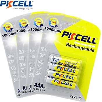 16Pcs/4card PKCELL Ni-MH Baterii AAA 1000mAh 1.2 V AAA Baterie Reîncărcabilă pentru Camera/Lanterna/Jucărie