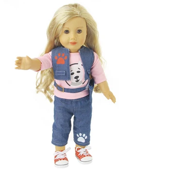 18 inch American Girl Doll casual sport pânză și vesta pantaloni seturi, 45cm păpușă de cârpă seturi pentru copii
