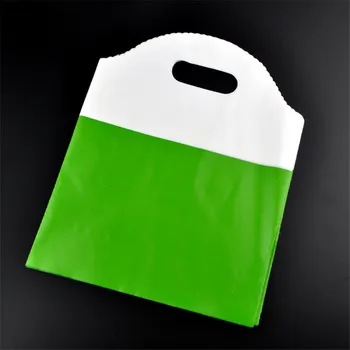 18x23cm 50pcs/lot Verde pungă de plastic mici bijuterii de tip boutique de cadouri ambalare sac de drăguț de plastic, pungi de cadouri pungi de cumpărături, cu mâner