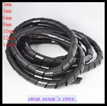 1buc 4mm 70.5 FT (21.5 M) Negru Spirală de Sârmă de Cablu Folie Tub de Calculator Gestiona Cablu Clar de Brand Nou