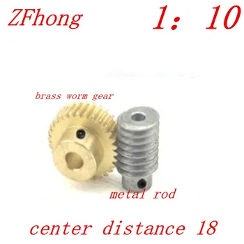 1M-20Teeths raport:1:10 Motoare Electrice alamă Worm Gear Set Tijă worm gear gaura de 8mm, gaura tija 8mm