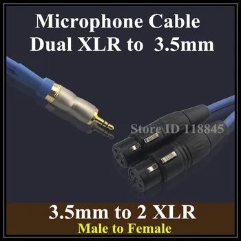 1m 2m 3m # Microfon 3Pin Dual XLR de sex Feminin la TRS 3.5 mm tata-Jack Microfon Cablu difuzor pentru camera video digitală de înregistrare audio vorbitor