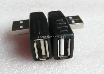 ( 1pair / 2 Buc ) USB 2.0 de sex masculin la stânga și la dreapta unghi de 90 de grade la feminin adaptor USB conector mufă pentru cablu de Notebook-uri etc.