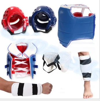 1set 6pcs de Box, Taekwondo, Thai echipament de protecție kit chestguard Cureaua cap casca cot de paza paza picior piept shin protector